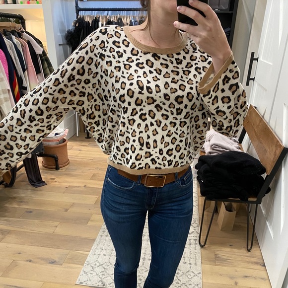 Brodie Cashmere Leopard Sweater 